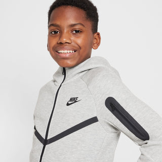 KID'S NIKE TECH FLEECE FULL ZIP-UP "GREY HEATHER" HV5867-063