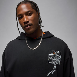 MEN'S JORDAN BROOKLYN OVERSIZED PULLOVER HOODIE "BLACK/STARFISH" IF5853-010