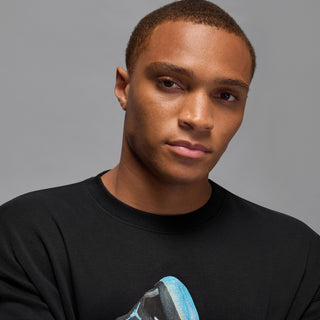 MENS JORDAN BROOKLYN CREWNECK FLEECE SWEATSHIRT "GAMMA BLUE" BLACK IM6301-010