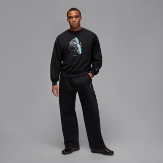 MENS JORDAN BROOKLYN CREWNECK FLEECE SWEATSHIRT "GAMMA BLUE" BLACK IM6301-010