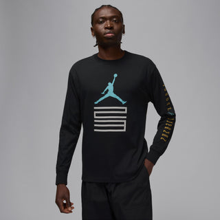 MENS JORDAN BROOKLYN LONG SLEEVE SHIRT "GAMMA BLUE" BLACK IM6507-010