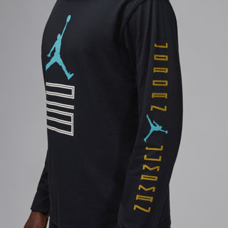 MENS JORDAN BROOKLYN LONG SLEEVE SHIRT "GAMMA BLUE" BLACK IM6507-010