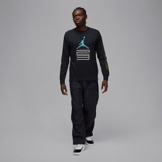 MENS JORDAN BROOKLYN LONG SLEEVE SHIRT "GAMMA BLUE" BLACK IM6507-010