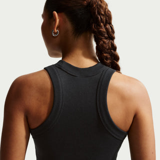 WOMEN'S NIKE SPORTSWEAR CHILL KNIT TIHT RIBBED TANK DRESS BLACK IQ0088-010