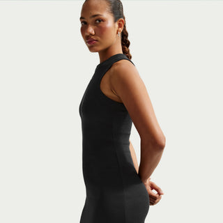WOMEN'S NIKE SPORTSWEAR CHILL KNIT TIHT RIBBED TANK DRESS BLACK IQ0088-010
