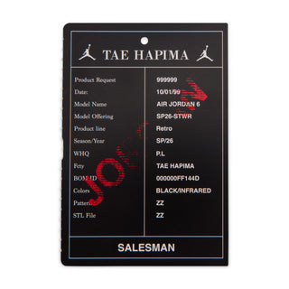 (PS) AIR JORDAN 6 RETRO "REVERSE INFRARED" IQ1277-001