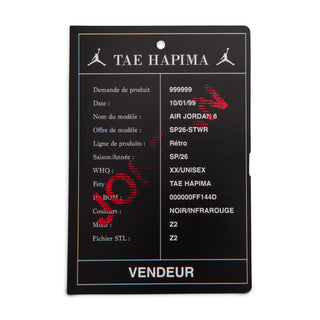 (TD) AIR JORDAN 6 RETRO "REVERSE INFRARED" IQ1280-001