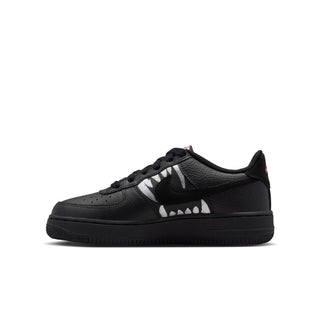 KID'S NIKE AIR FORCE 1 LV8 BLACK/BLACK-UNIVERSITY RED