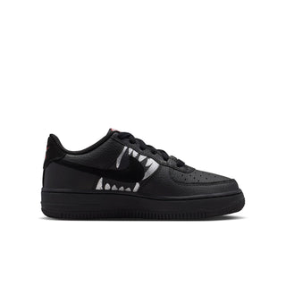 KID'S NIKE AIR FORCE 1 LV8 BLACK/BLACK-UNIVERSITY RED