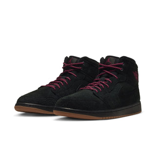 MEN'S AIR JORDAN 1 MID SE "BLACK/TEAM RED-GUM MED BROWN" IQ5491-001