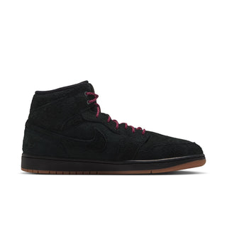 MEN'S AIR JORDAN 1 MID SE "BLACK/TEAM RED-GUM MED BROWN" IQ5491-001