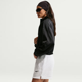 WOMEN'S NIKE STUDIO MEDIUM WEIGHT SHORT 'BIRCH HEATHER/BLACK' IR8313-051