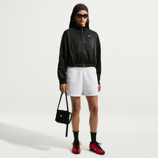 WOMEN'S NIKE STUDIO MEDIUM WEIGHT SHORT 'BIRCH HEATHER/BLACK' IR8313-051