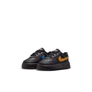 (TD) KIDS NIKE AIR FORCE ONE LOW "BLACK/ACTION GRAPE-LASER ORANGE" IV5948-001