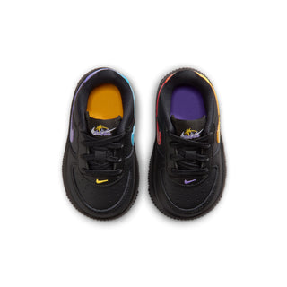 (TD) KIDS NIKE AIR FORCE ONE LOW "BLACK/ACTION GRAPE-LASER ORANGE" IV5948-001