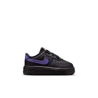 (TD) KIDS NIKE AIR FORCE ONE LOW "BLACK/ACTION GRAPE-LASER ORANGE" IV5948-001