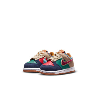(TD) NIKE DUNK LOW SE "MIDNIGHT NAVY/SPEED RED-GREEN NOISE" IV6200-410