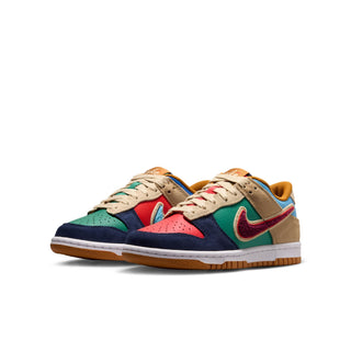 (GS) NIKE DUNK LOW SE MIDNIGHT NAVY/SPEED RED-GREEN NOISE IV6203-410