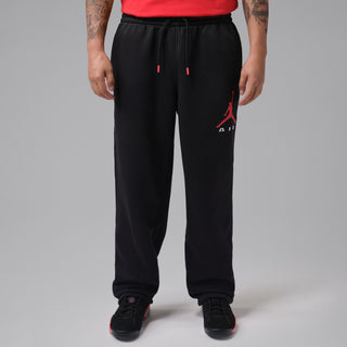 MEN'S AIR JORDAN BROOKLYN OPEN-HEM FLEECE PANTS BLACK/RED IX6210-010