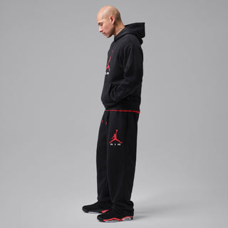MEN'S AIR JORDAN BROOKLYN OPEN-HEM FLEECE PANTS BLACK/RED IX6210-010