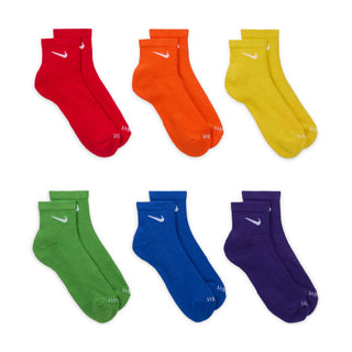 NIKE EVERYDAY ESSENTIAL CUSHIONED QUATER HIGH SOCKS MULTI COLOR SOCKS (6 PAIRS) SX6899-903
