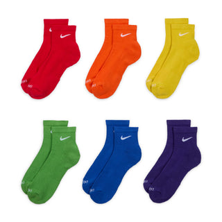 NIKE EVERYDAY ESSENTIAL CUSHIONED QUATER HIGH SOCKS MULTI COLOR SOCKS (6 PAIRS) SX6899-903
