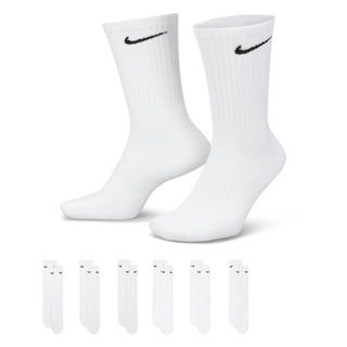 NIKE EVERYDAY CUSHIONED WHITE/BLACK x6 PACK SOCKS SX7666-100