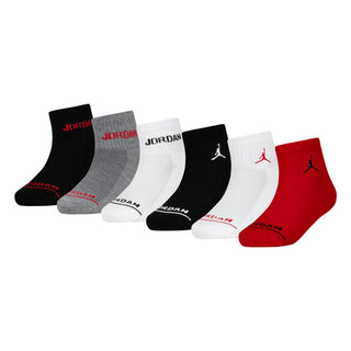 JORDAN KIDS 6 PACK ANKLE SOCKS 'GYM RED' BJ0342-RK2