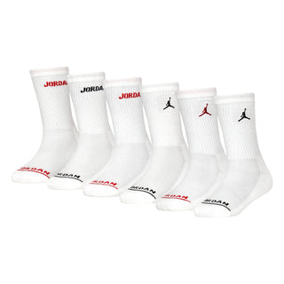 Air Jordan Kids 6pack Crew Socks 'White' BJ0343 001