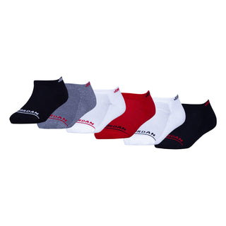 JORDAN KIDS 6 PACK NO SHOW SOCKS 'GYM RED' BJ0450-RK2