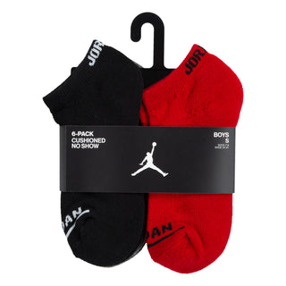 JORDAN KIDS 6 PACK NO SHOW SOCKS 'GYM RED' BJ0450-RK2
