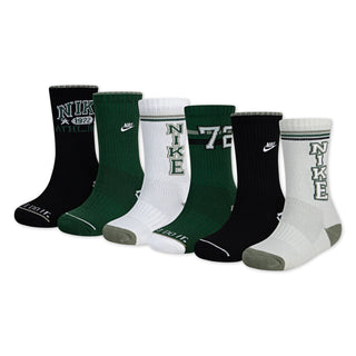 KIDS NIKE CUSHION 6 PACK CREW SOCKS 'BLACK' BN1264-023