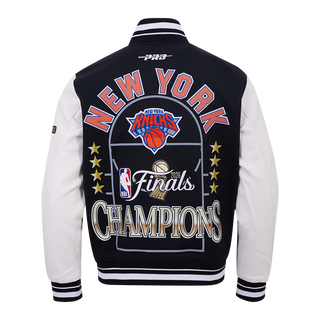 PRO STANDARD NEW YORK KNICKS 2026 NBA CHAMPIONSHIP RIB WOOL VARSITY JACKET BNK6517766-BLW