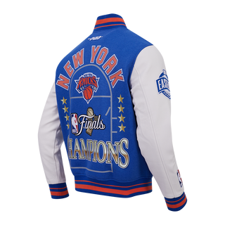 PRO STANDARD NEW YORK KNICKS 2026 NBA CHAMPIONSHIP RIB WOOL VARSITY JACKET BNK6517766-ROR