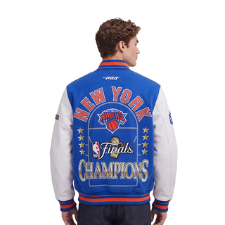 PRO STANDARD NEW YORK KNICKS 2026 NBA CHAMPIONSHIP RIB WOOL VARSITY JACKET BNK6517766-ROR