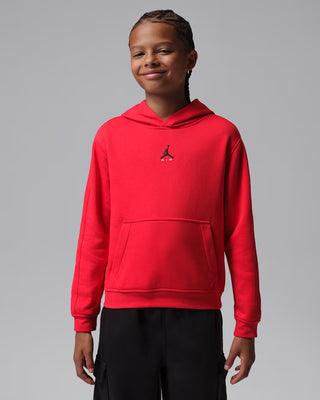 KIDS AIR JORDAN BROOKLYN FLEECE PULLOVER HOODIE 'RED' 95G066-U10