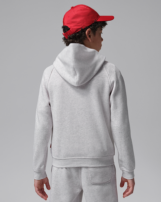 KIDS AIR JORDAN BROOKLYN FLEECE PULLOVER HOODIE 'NEUTRAL GREY' 95G066-GLJ