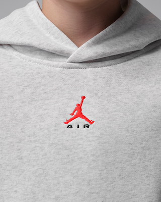 KIDS AIR JORDAN BROOKLYN FLEECE PULLOVER HOODIE 'NEUTRAL GREY' 95G066-GLJ