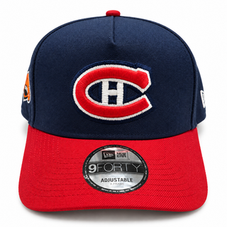 NEW ERA 9FORTY A-FRAME MONTREAL CANADIENS PRINCE OF WALES CONFERENCE NAVY/RED RED UV