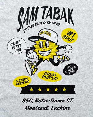 SAM TABAK 'BALL OF SUNSHINE' T-SHIRT 'ASH GREY'