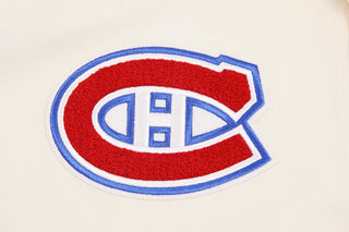 PRO STANDARD MONTREAL CANADIENS CLASSIC CHENILLE DOUBLE KNIT PULLOVER HOODIE "EGGSHELL" HMC560588-EGG
