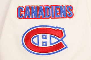 PRO STANDARD MONTREAL CANADIENS CLASSIC CHENILLE DOUBLE KNIT PULLOVER HOODIE "EGGSHELL" HMC560588-EGG