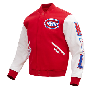 PRO STANDARD MONTREAL CANADIENS CLASSIC WOOL VARSITY JACKET "RED/WHITE" HMC660875-RDW