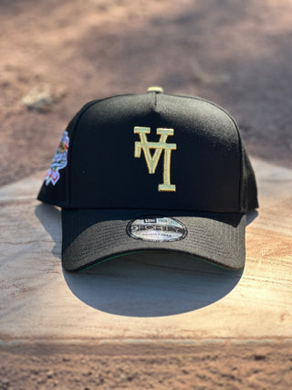 NEW ERA 9FORTY A-FRAME UPSIDE DOWN LA DODGERS "BLACK/SHINY GOLD" 100TH ANNIVERSARY