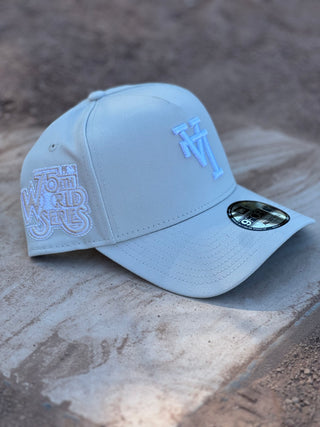 NEW ERA 9FORTY A-FRAME UPSIDE DOWN LA DODGERS "LIGHT BEIGE" 75TH WORLD SERIES