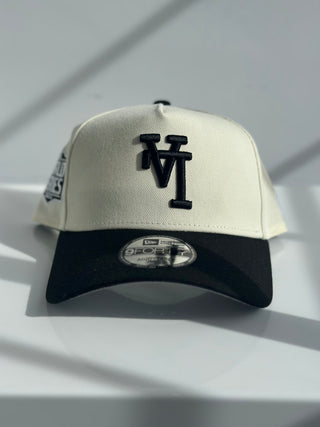 NEW ERA 9FORTY A-FRAME UPSIDE DOWN LA DODGERS "CREAM/BLACK" WORLD SERIES 2020 PATCH