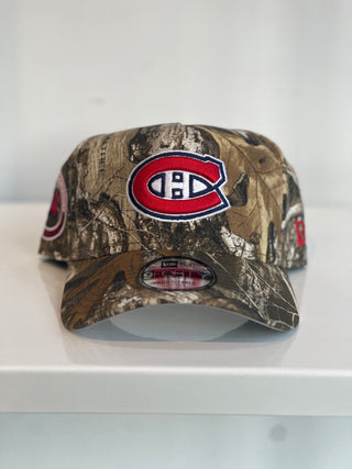 NEW ERA 9FORTY A-FRAME MONTREAL CANADIENS REAL TREE/RED " 24X STANLEY CUP PATCH GREY UV