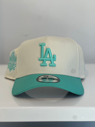 NEW ERA 9FORTY A-FRAME L.A DODGERS MINT GREEN "40TH ANNIVERSARY DODGERS STADIUM" PATCH GREY UV