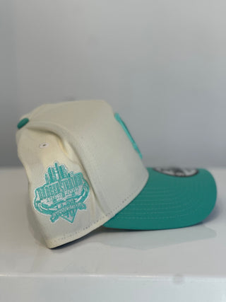 NEW ERA 9FORTY A-FRAME L.A DODGERS MINT GREEN "40TH ANNIVERSARY DODGERS STADIUM" PATCH GREY UV