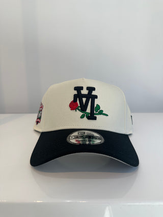 NEW ERA 9FORTY A-FRAME UPSIDE DOWN L.A DODGERS ROSE CREAM/BLACK "40TH ANNIVERSARY" GREY UV